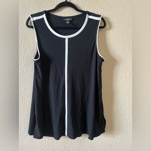 Alfani Black Tank with White Piping